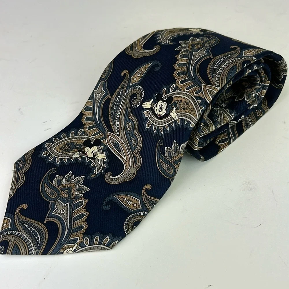 Mickey & Co. Disney Silk Paisley Blue Mickey Mouse Neck Tie